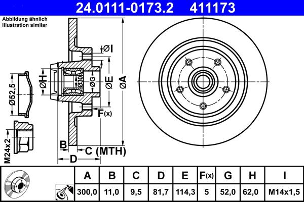 ATE 24.0111-0173.2 - Bremžu diski www.autospares.lv