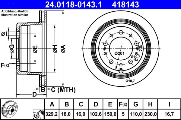 ATE 24.0118-0143.1 - Bremžu diski www.autospares.lv