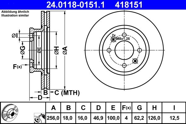 ATE 24.0118-0151.1 - Bremžu diski www.autospares.lv