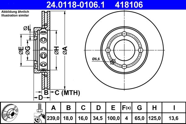 ATE 24.0118-0106.1 - Bremžu diski autospares.lv