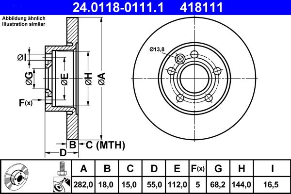 ATE 24.0118-0111.1 - Тормозной диск www.autospares.lv