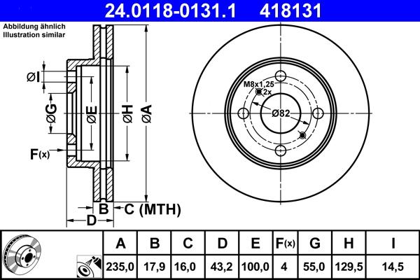 ATE 24.0118-0131.1 - Тормозной диск www.autospares.lv