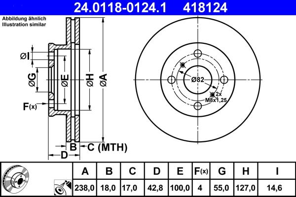 ATE 24.0118-0124.1 - Bremžu diski www.autospares.lv