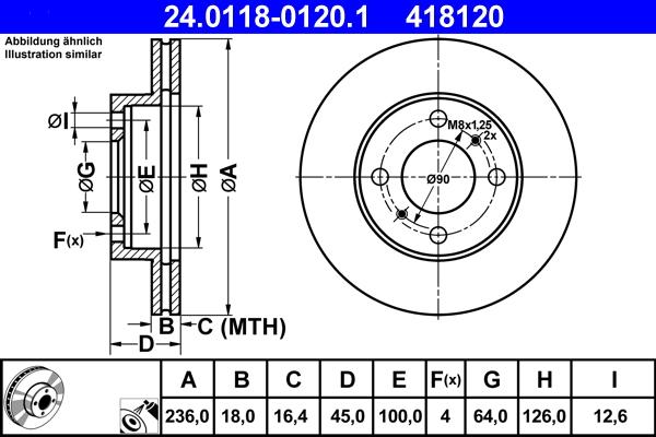 ATE 24.0118-0120.1 - Bremžu diski www.autospares.lv