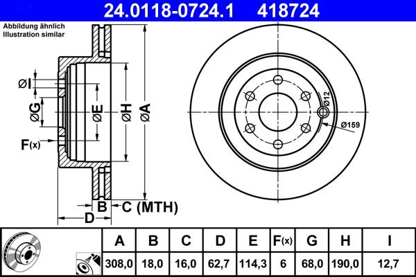 ATE 24.0118-0724.1 - Bremžu diski autospares.lv