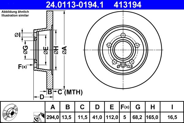 ATE 24.0113-0194.1 - Bremžu diski www.autospares.lv