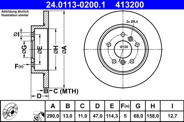 ATE 24.0113-0200.1 - Bremžu diski www.autospares.lv