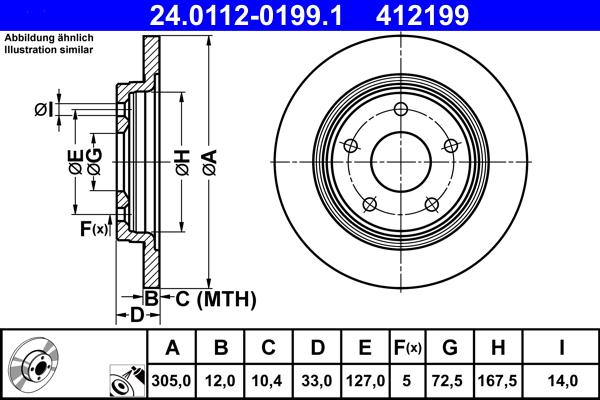 ATE 24.0112-0199.1 - Bremžu diski autospares.lv