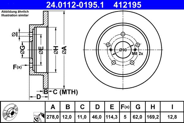 ATE 24.0112-0195.1 - Bremžu diski www.autospares.lv