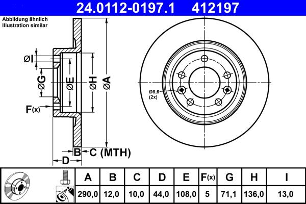 ATE 24.0112-0197.1 - Bremžu diski www.autospares.lv