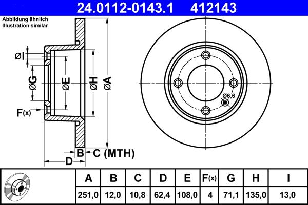 ATE 24.0112-0143.1 - Bremžu diski www.autospares.lv