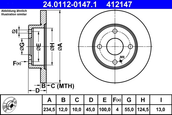 ATE 24.0112-0147.1 - Bremžu diski www.autospares.lv