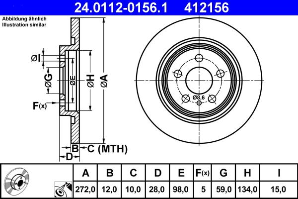 ATE 24.0112-0156.1 - Bremžu diski www.autospares.lv