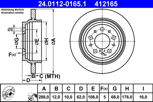 ATE 24.0112-0165.1 - Bremžu diski www.autospares.lv