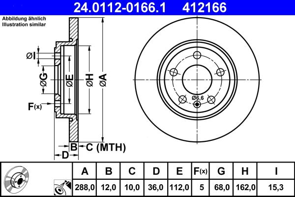 ATE 24.0112-0166.1 - Bremžu diski www.autospares.lv