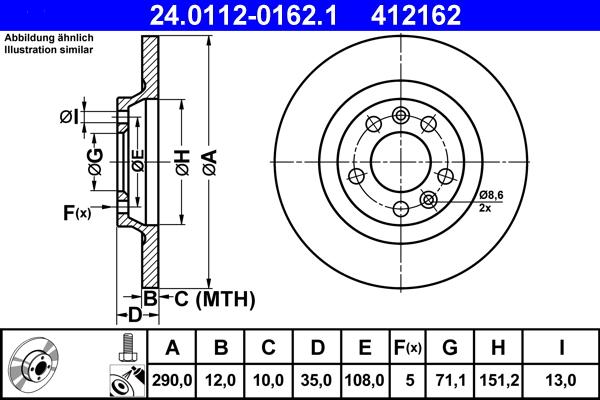 ATE 24.0112-0162.1 - Bremžu diski autospares.lv