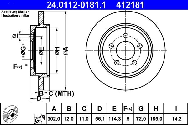 ATE 24.0112-0181.1 - Bremžu diski www.autospares.lv