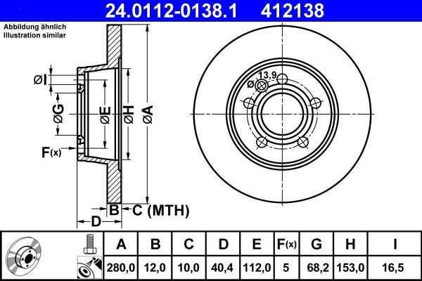 ATE 24.0112-0138.1 - Bremžu diski www.autospares.lv