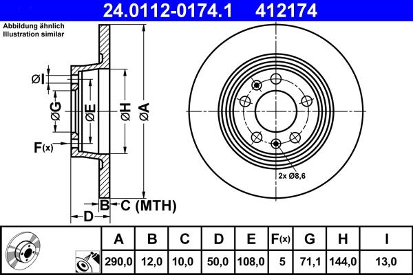 ATE 24.0112-0174.1 - Bremžu diski autospares.lv