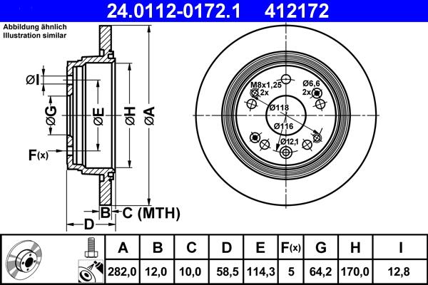 ATE 24.0112-0172.1 - Bremžu diski autospares.lv