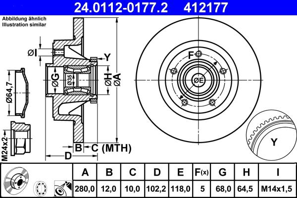 ATE 24.0112-0177.2 - Bremžu diski www.autospares.lv