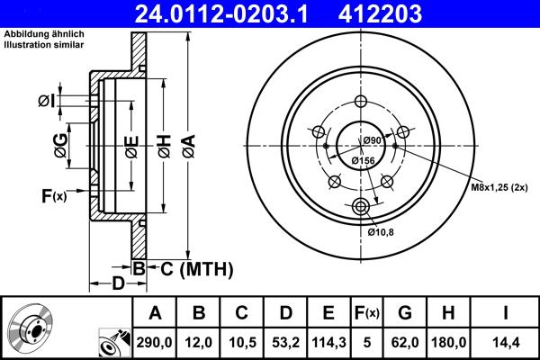 ATE 24.0112-0203.1 - Bremžu diski www.autospares.lv