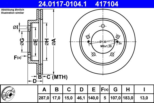 ATE 24.0117-0104.1 - Bremžu diski www.autospares.lv