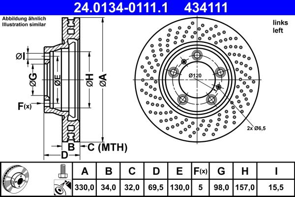 ATE 24.0134-0111.1 - Bremžu diski www.autospares.lv