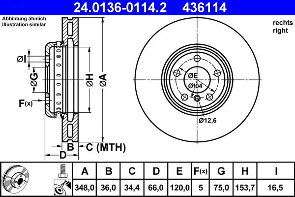 ATE 24.0136-0114.2 - Bremžu diski www.autospares.lv