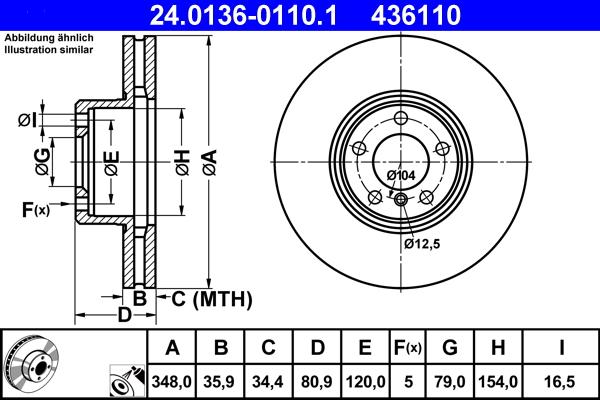 ATE 24.0136-0110.1 - Bremžu diski www.autospares.lv