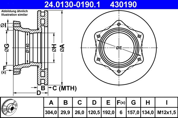 ATE 24.0130-0190.1 - Bremžu diski www.autospares.lv