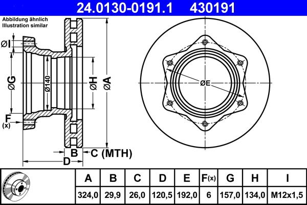 ATE 24.0130-0191.1 - Bremžu diski www.autospares.lv