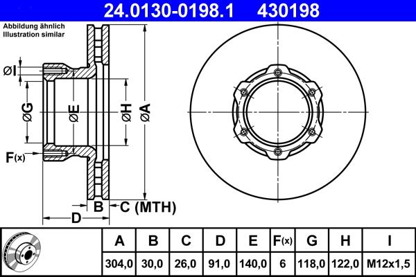 ATE 24.0130-0198.1 - Bremžu diski www.autospares.lv