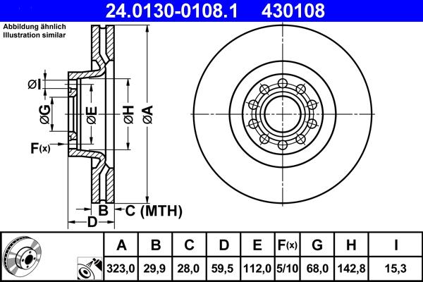 ATE 24.0130-0108.1 - Bremžu diski autospares.lv