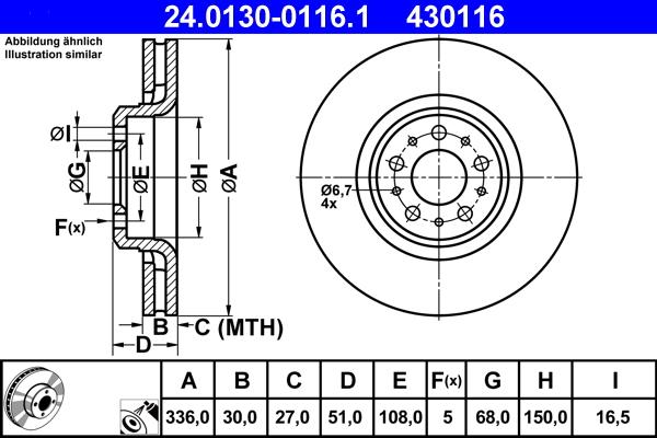 ATE 24.0130-0116.1 - Bremžu diski www.autospares.lv