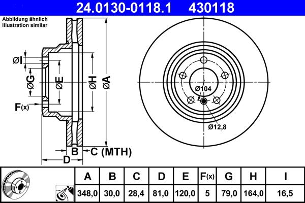 ATE 24.0130-0118.1 - Bremžu diski www.autospares.lv