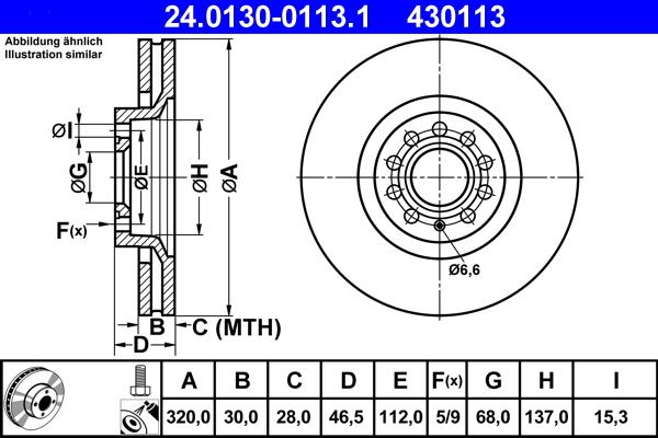 ATE 24.0130-0113.1 - Тормозной диск www.autospares.lv