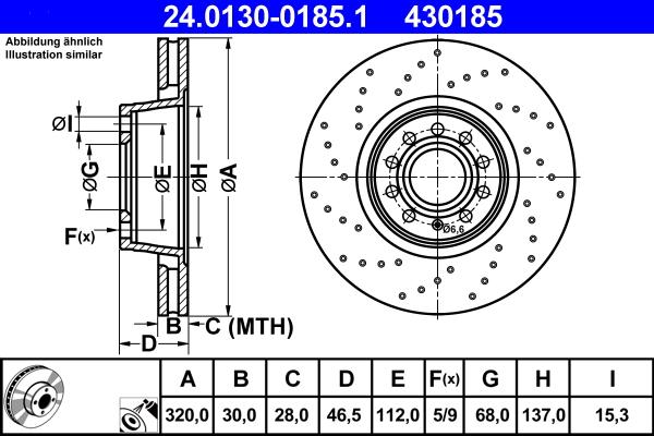 ATE 24.0130-0185.1 - Bremžu diski autospares.lv