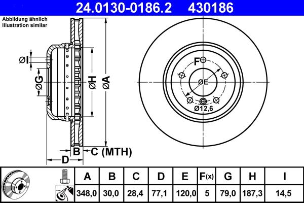 ATE 24.0130-0186.2 - Bremžu diski www.autospares.lv