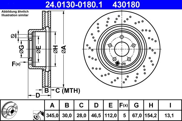 ATE 24.0130-0180.1 - Bremžu diski www.autospares.lv