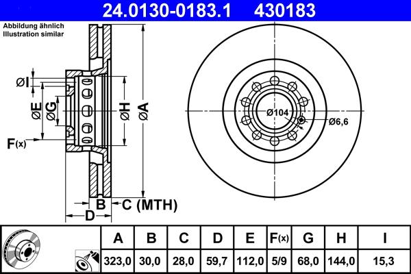 ATE 24.0130-0183.1 - Bremžu diski autospares.lv