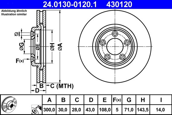 ATE 24.0130-0120.1 - Bremžu diski www.autospares.lv