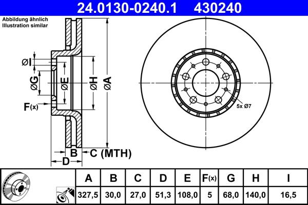 ATE 24.0130-0240.1 - Bremžu diski www.autospares.lv