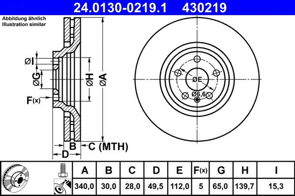 ATE 24.0130-0219.1 - Bremžu diski www.autospares.lv