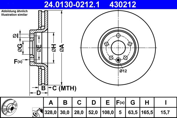 ATE 24.0130-0212.1 - Bremžu diski www.autospares.lv