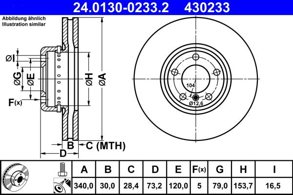 ATE 24.0130-0233.2 - Bremžu diski www.autospares.lv