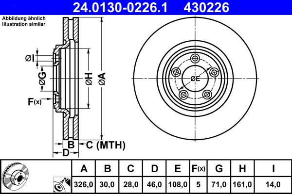 ATE 24.0130-0226.1 - Bremžu diski www.autospares.lv