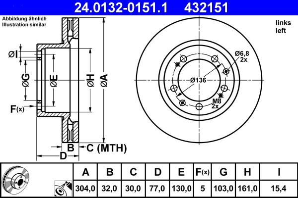 ATE 24.0132-0151.1 - Bremžu diski www.autospares.lv