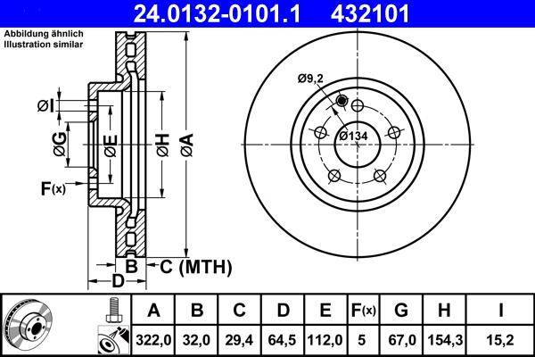 ATE 24.0132-0101.1 - Bremžu diski www.autospares.lv