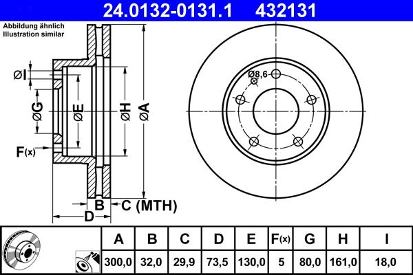 ATE 24.0132-0131.1 - Bremžu diski autospares.lv